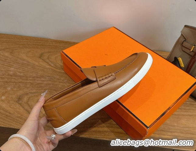 Classic Hot Hermes Job loafers in Smooth Calfskin H080737 Brown 2026