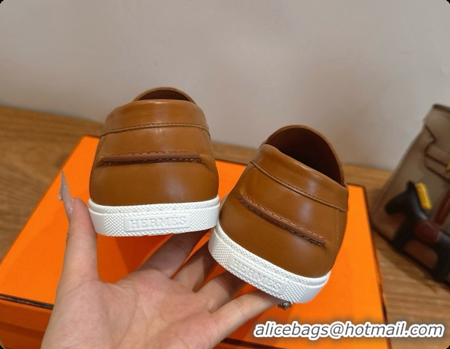 Classic Hot Hermes Job loafers in Smooth Calfskin H080737 Brown 2026