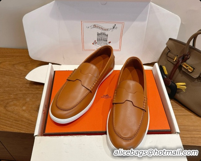 Classic Hot Hermes Job loafers in Smooth Calfskin H080737 Brown 2026