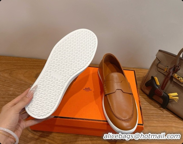 Classic Hot Hermes Job loafers in Smooth Calfskin H080737 Brown 2026