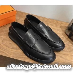 Luxurious Hermes Job loafers in Smooth Calfskin H080738 Black 2026