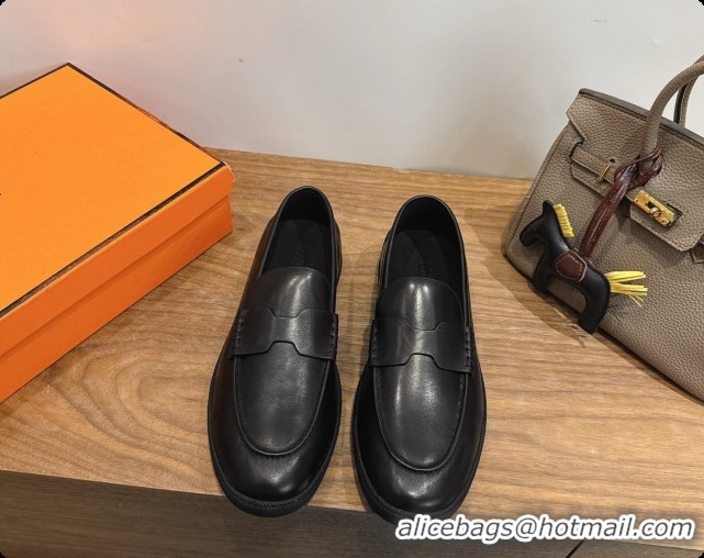 Luxurious Hermes Job loafers in Smooth Calfskin H080738 Black 2026
