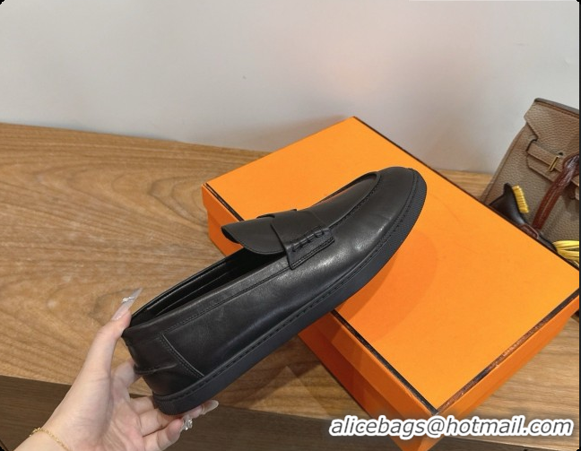 Luxurious Hermes Job loafers in Smooth Calfskin H080738 Black 2026