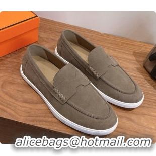 Most Popular Hermes Job loafers in Suede H080739 Grey 2026