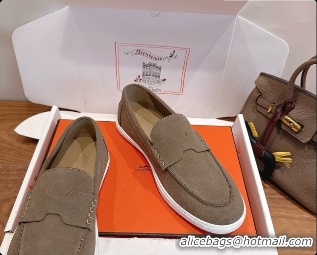 Most Popular Hermes Job loafers in Suede H080739 Grey 2026