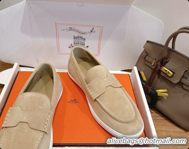 Shop Cheap Hermes Job loafers in Suede H080740 Beige 2026