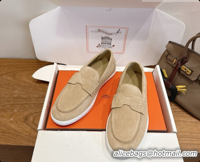 Shop Cheap Hermes Job loafers in Suede H080740 Beige 2026