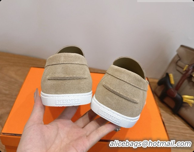 Shop Cheap Hermes Job loafers in Suede H080740 Beige 2026