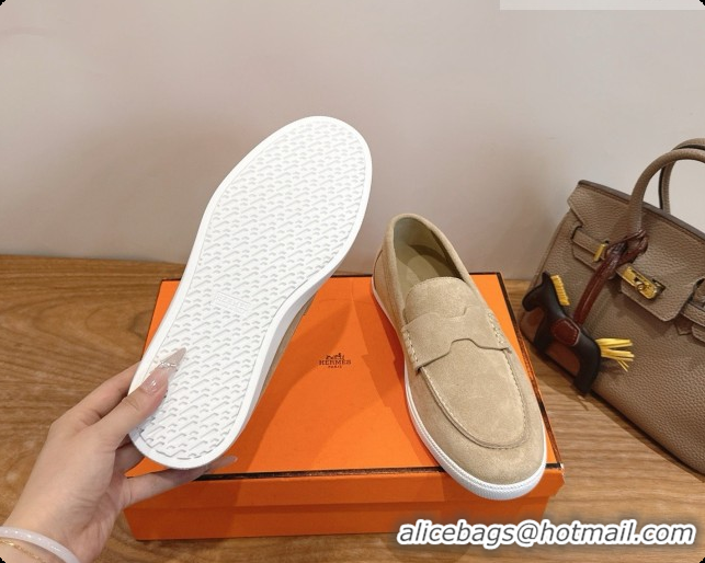 Shop Cheap Hermes Job loafers in Suede H080740 Beige 2026
