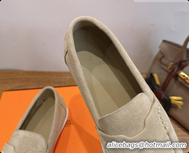 Shop Cheap Hermes Job loafers in Suede H080740 Beige 2026