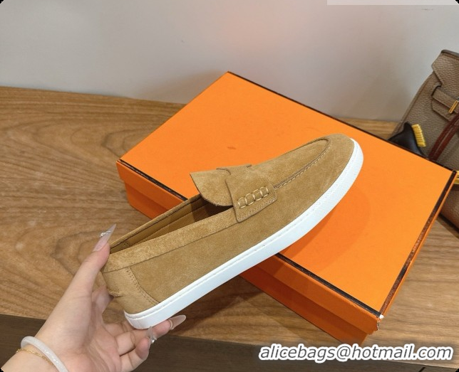 Good Product Hermes Job loafers in Suede H080743 Brown 2026