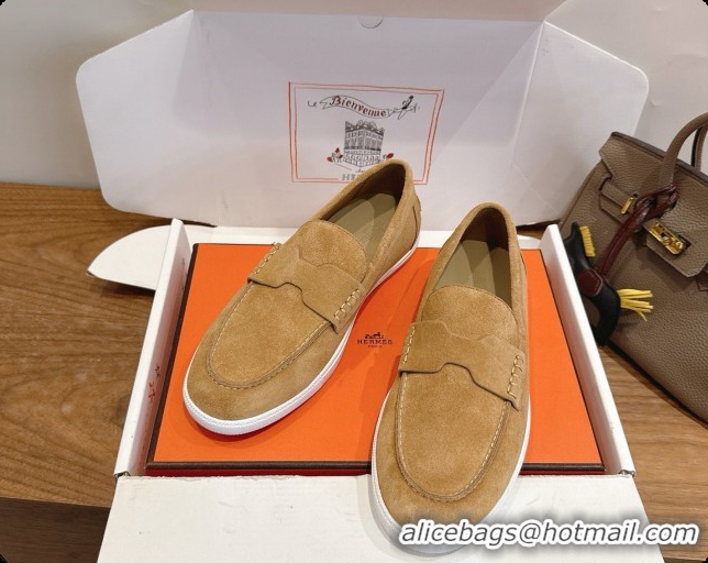 Good Product Hermes Job loafers in Suede H080743 Brown 2026