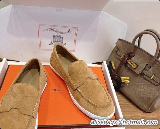 Good Product Hermes Job loafers in Suede H080743 Brown 2026