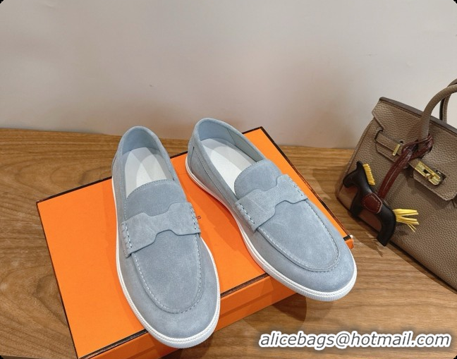 Pretty Style Hermes Job loafers in Suede H080745 Light Grey 2026