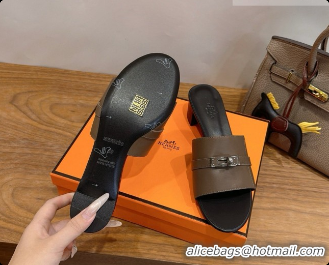 Hot Style Hermes Gigi 50 Sandal in Calfskin with Kelly Buckle H080750 Grey 2026