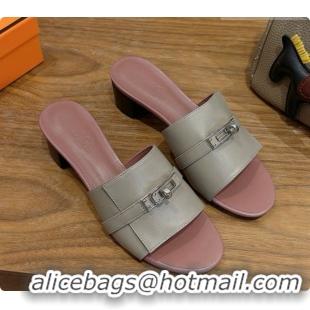 Trendy Design Hermes Gigi 50 Sandal in Calfskin with Kelly Buckle H080751 Light Grey 2026
