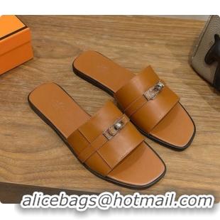 Good Quality Hermes Giulia sandal in Calfskin with Kelly Buckle H080758 Brown 2026
