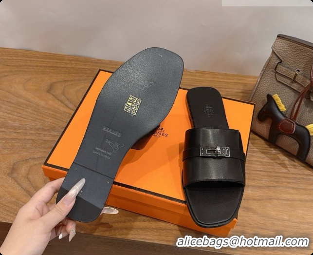 Top Grade Hermes Giulia sandal in Calfskin with Kelly Buckle H080759 Black 2026