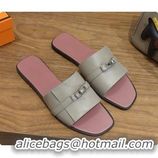 Buy Discount Hermes Giulia sandal in Calfskin with Kelly Buckle H080760 Light Grey 2026
