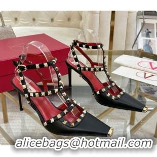 Sophisticated Valentino Rockstud Kidskin Pumps 100MM 6080357 Black 2026