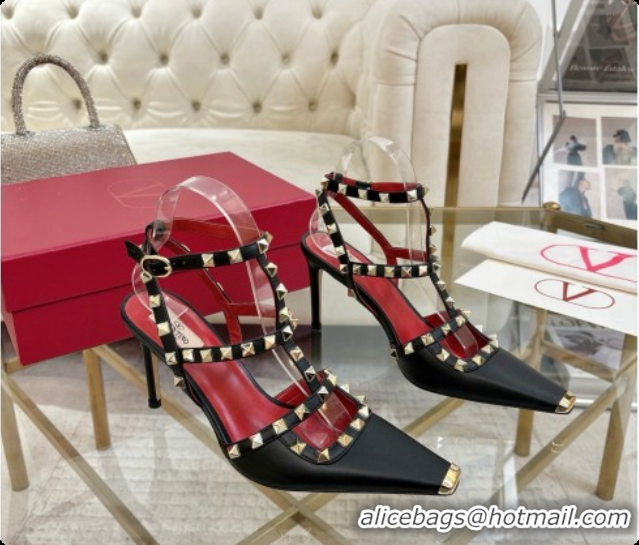 Sophisticated Valentino Rockstud Kidskin Pumps 100MM 6080357 Black 2026
