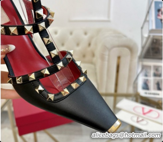 Sophisticated Valentino Rockstud Kidskin Pumps 100MM 6080357 Black 2026