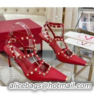 Pretty Style Valentino Rockstud Kidskin Pumps 100MM 6080357 Red 2026