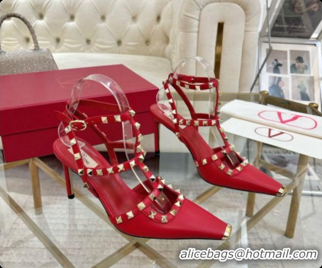 Pretty Style Valentino Rockstud Kidskin Pumps 100MM 6080357 Red 2026