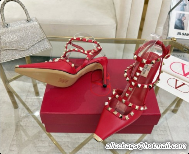 Pretty Style Valentino Rockstud Kidskin Pumps 100MM 6080357 Red 2026