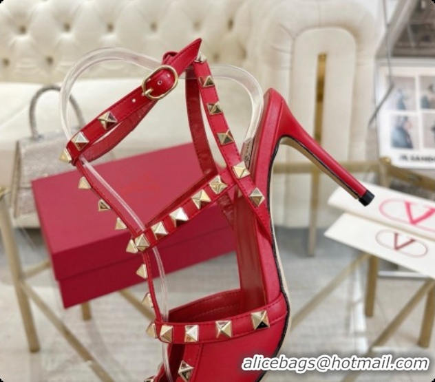 Pretty Style Valentino Rockstud Kidskin Pumps 100MM 6080357 Red 2026