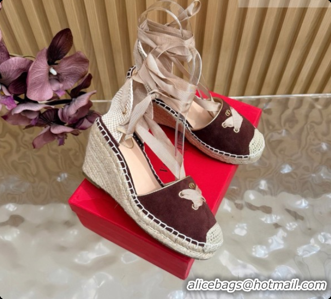 Good Looking Valentino Suede Espadrilles Wedge V081431 Brown 2026
