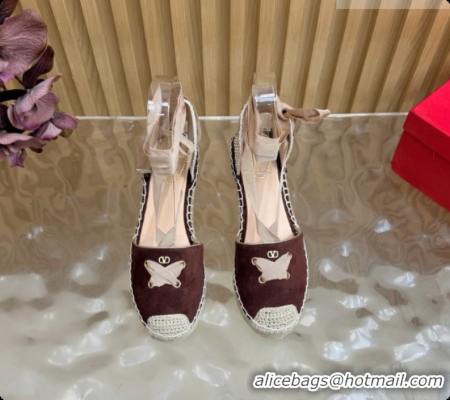 Good Looking Valentino Suede Espadrilles Wedge V081431 Brown 2026