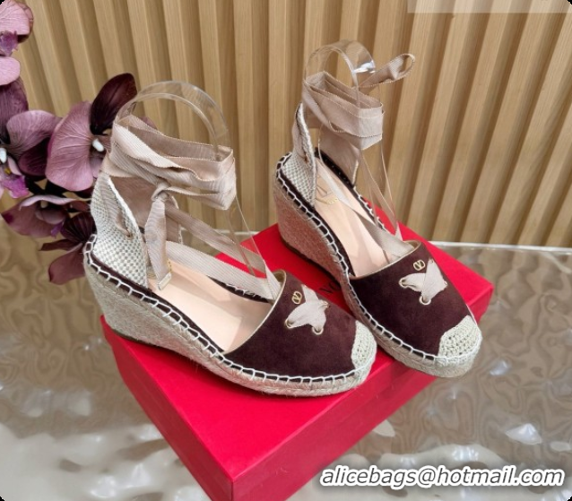 Good Looking Valentino Suede Espadrilles Wedge V081431 Brown 2026