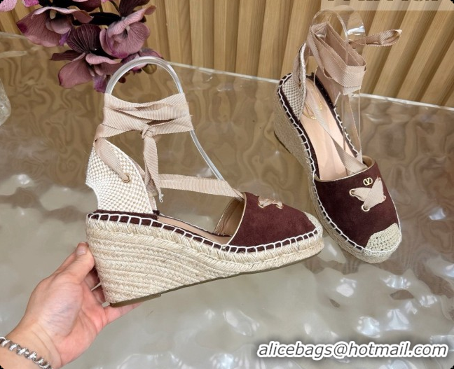Good Looking Valentino Suede Espadrilles Wedge V081431 Brown 2026