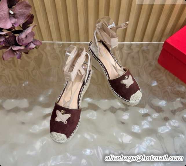 Good Looking Valentino Suede Espadrilles Wedge V081431 Brown 2026