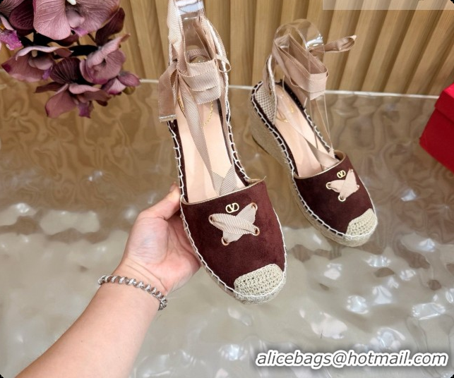Good Looking Valentino Suede Espadrilles Wedge V081431 Brown 2026