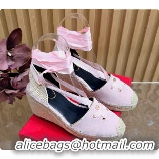 Purchase Valentino Suede Espadrilles Wedge V081432 Pink 2026