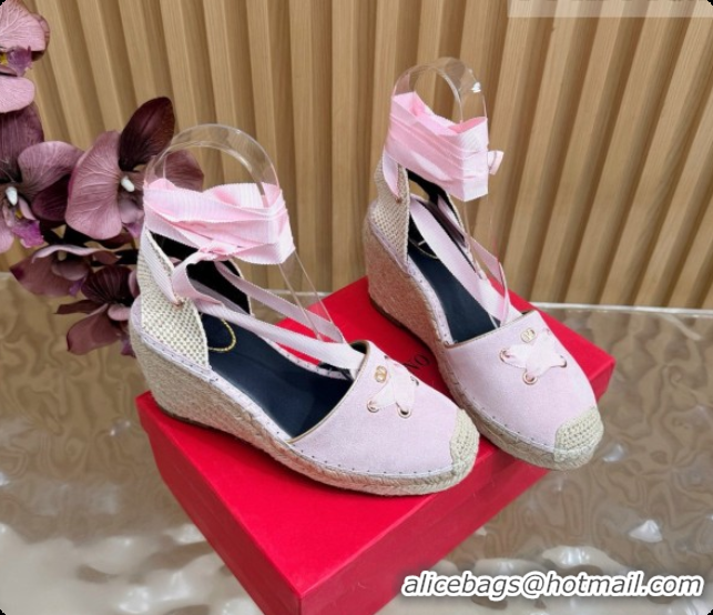Purchase Valentino Suede Espadrilles Wedge V081432 Pink 2026