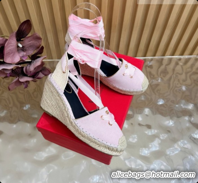 Purchase Valentino Suede Espadrilles Wedge V081432 Pink 2026