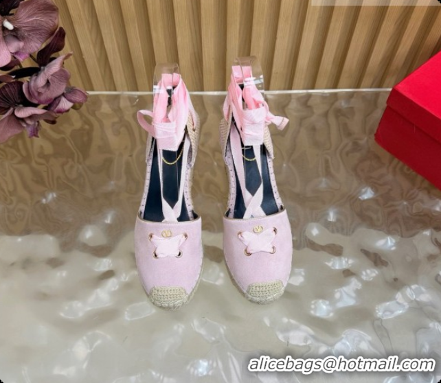 Purchase Valentino Suede Espadrilles Wedge V081432 Pink 2026