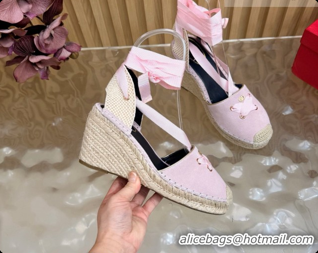 Purchase Valentino Suede Espadrilles Wedge V081432 Pink 2026