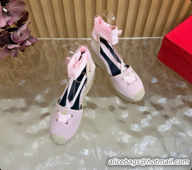 Purchase Valentino Suede Espadrilles Wedge V081432 Pink 2026