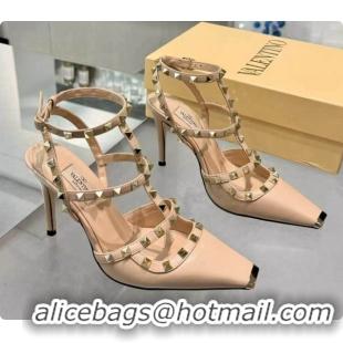 Purchase Valentino Rockstud Kidskin Pumps 100MM V081452 Beige 2026