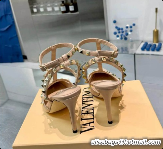 Purchase Valentino Rockstud Kidskin Pumps 100MM V081452 Beige 2026