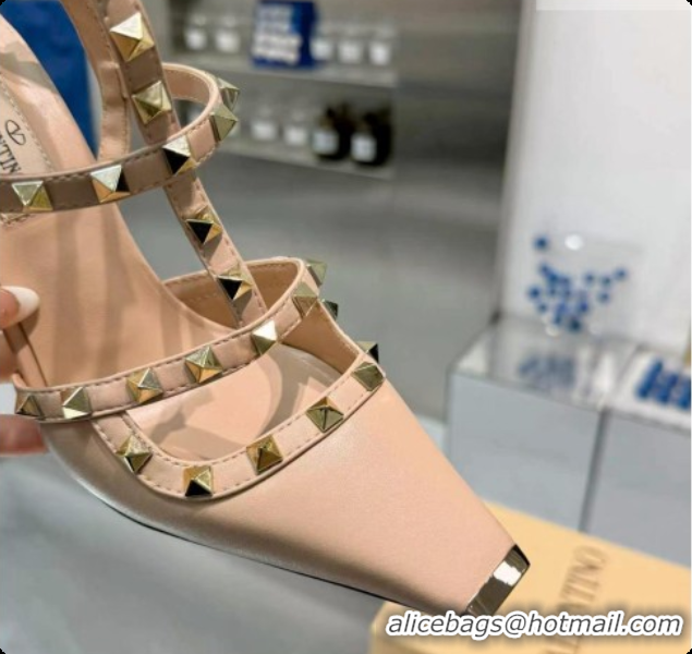 Purchase Valentino Rockstud Kidskin Pumps 100MM V081452 Beige 2026