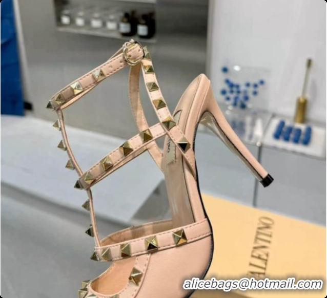 Purchase Valentino Rockstud Kidskin Pumps 100MM V081452 Beige 2026