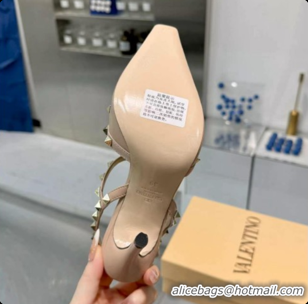 Purchase Valentino Rockstud Kidskin Pumps 100MM V081452 Beige 2026