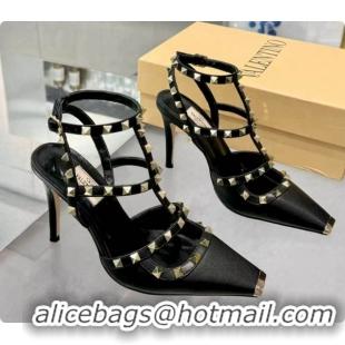 Top Grade Valentino Rockstud Kidskin Pumps 100MM V081455 Black 2026