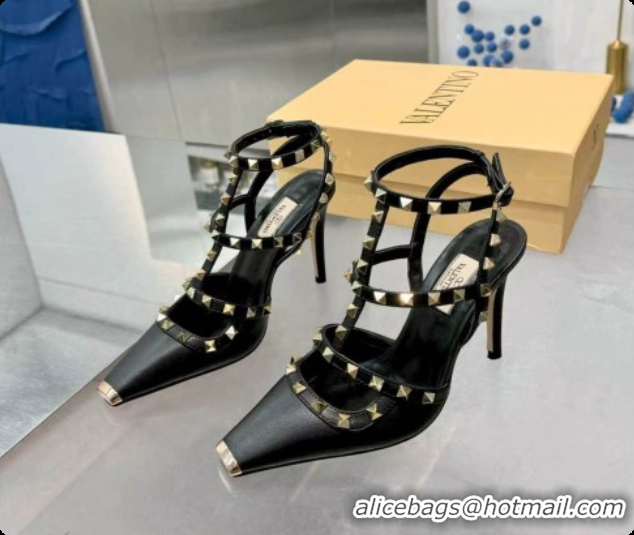 Top Grade Valentino Rockstud Kidskin Pumps 100MM V081455 Black 2026