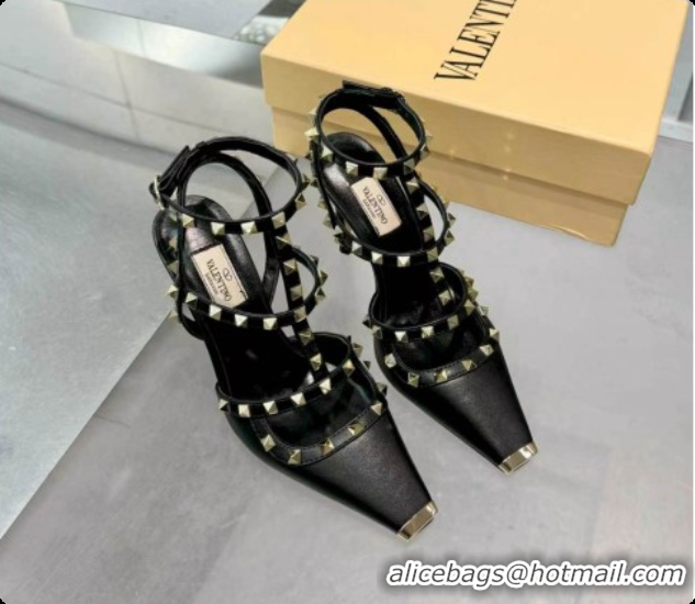 Top Grade Valentino Rockstud Kidskin Pumps 100MM V081455 Black 2026